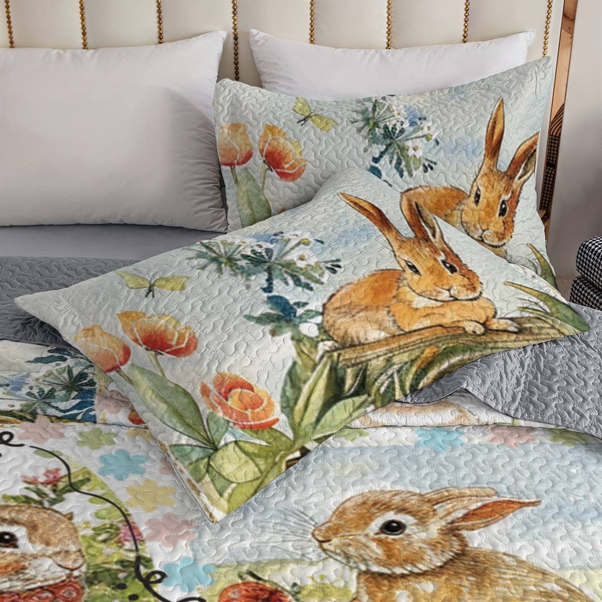 Shineful All Season Quilt 3-teiliges Set Bunny Meadow Dreams