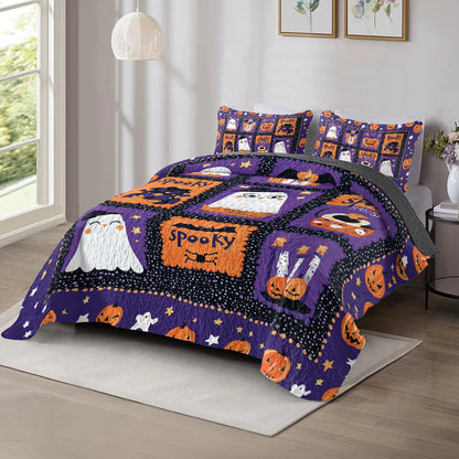 Shineful All Season Quilt 3-Piece Set  Halloween Spooky Snuggles