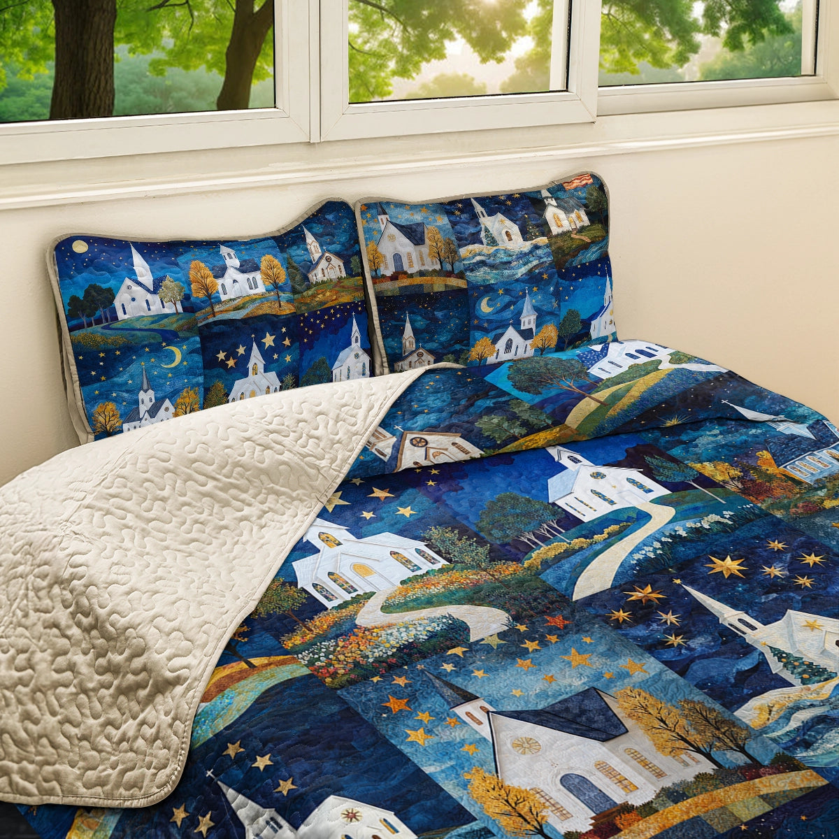 Shineful All Season Quilt 3-Piece Set God Faithful Night