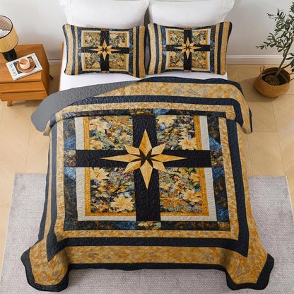 Shineful All Season Quilt 3-Piece Set God Golden Compass