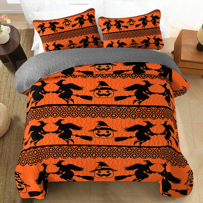 Shineful All Season Quilt 3-Piece Set - Halloween Witchy Whispers