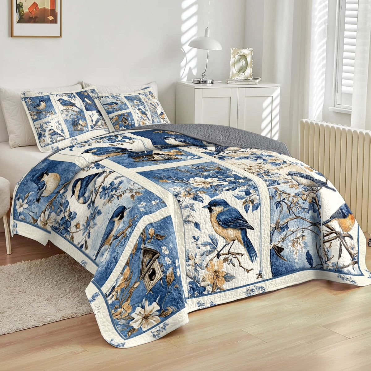 Shineful All Season Quilt 3-Piece Set Bluebird Haven