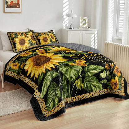 Shineful All Season Quilt 3-Piece Set Bright Sunflower