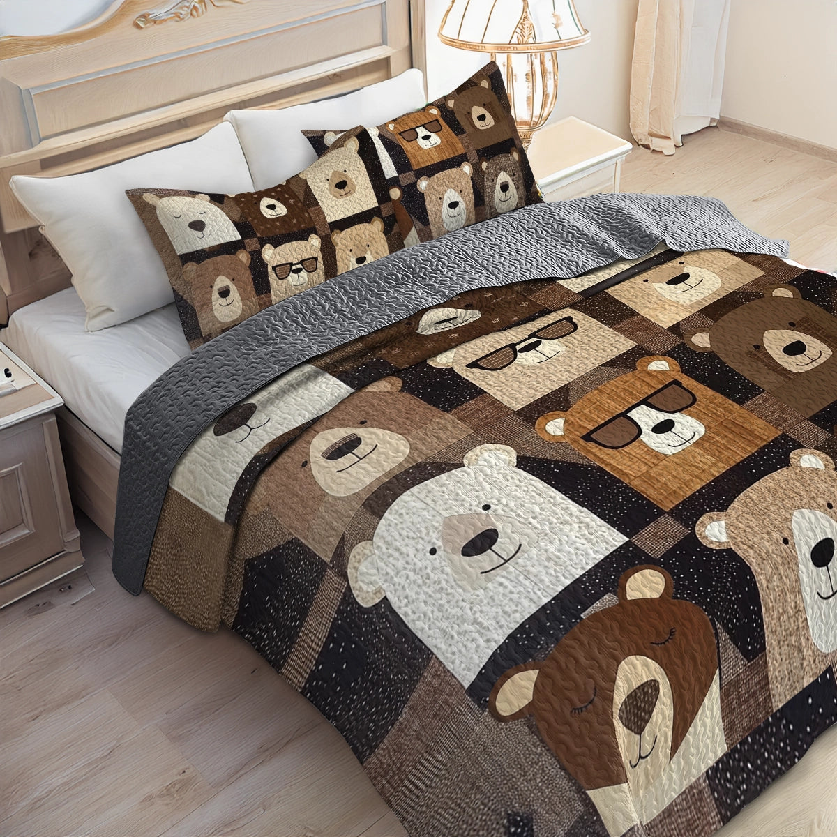 Shineful All Season Quilt 3-Piece Set - Bear Hug Bliss