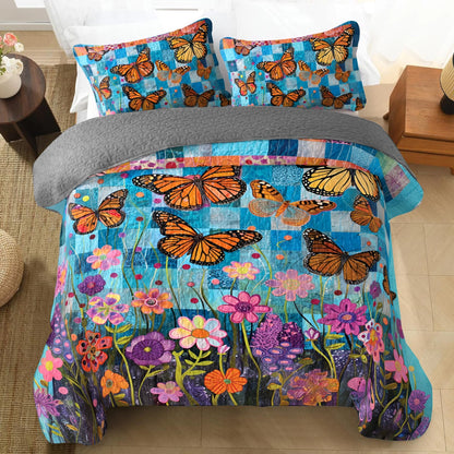 Shineful All Season Quilt 3-Piece Set Butterfly Beautiful Dreams