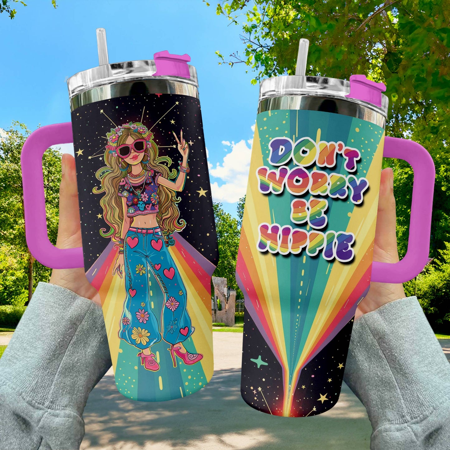 Shineful Tumbler Don't Worry Be Hippie