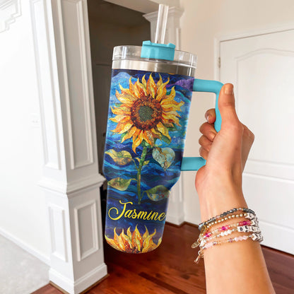 Shineful Tumbler Personalized Beautiful Sunflower Starry Night