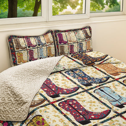 Shineful All Season Quilt 3-Piece Set Floral Cowgirl Dreams