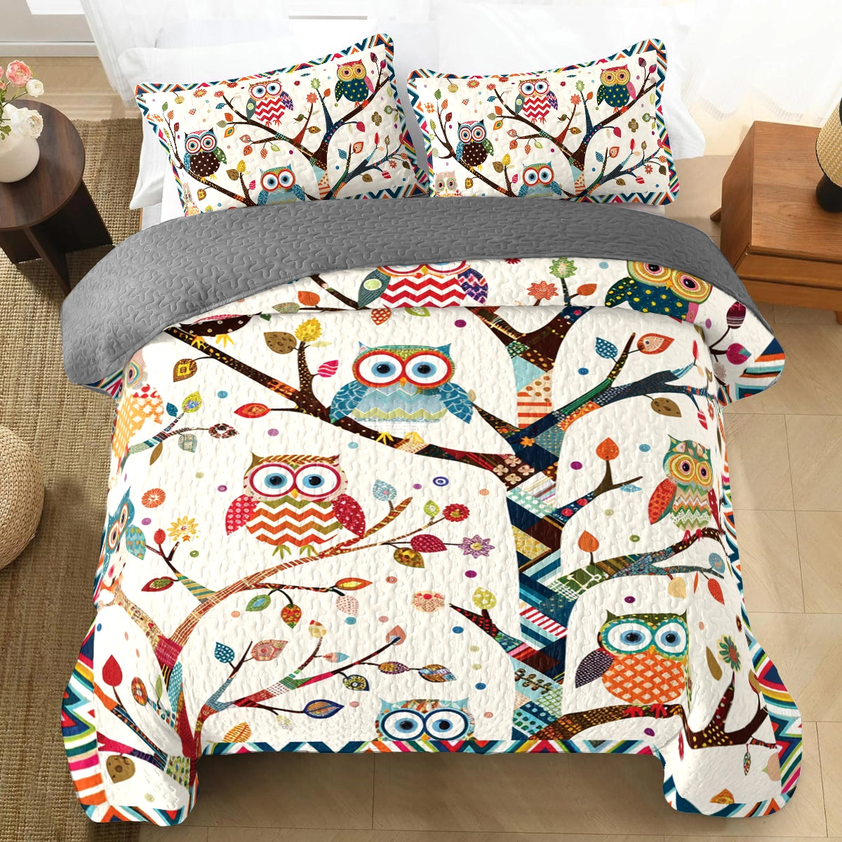 Shineful All Season Quilt 3-Piece Set Whimsy Owl