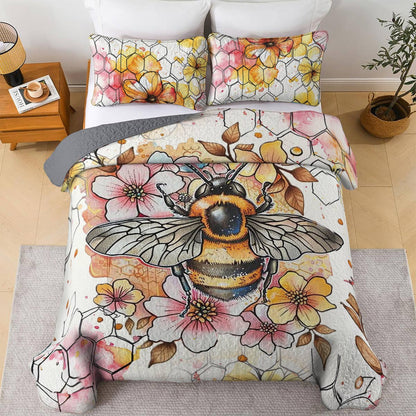 Shineful All Season Quilt 3-Piece Set Bee Blossom