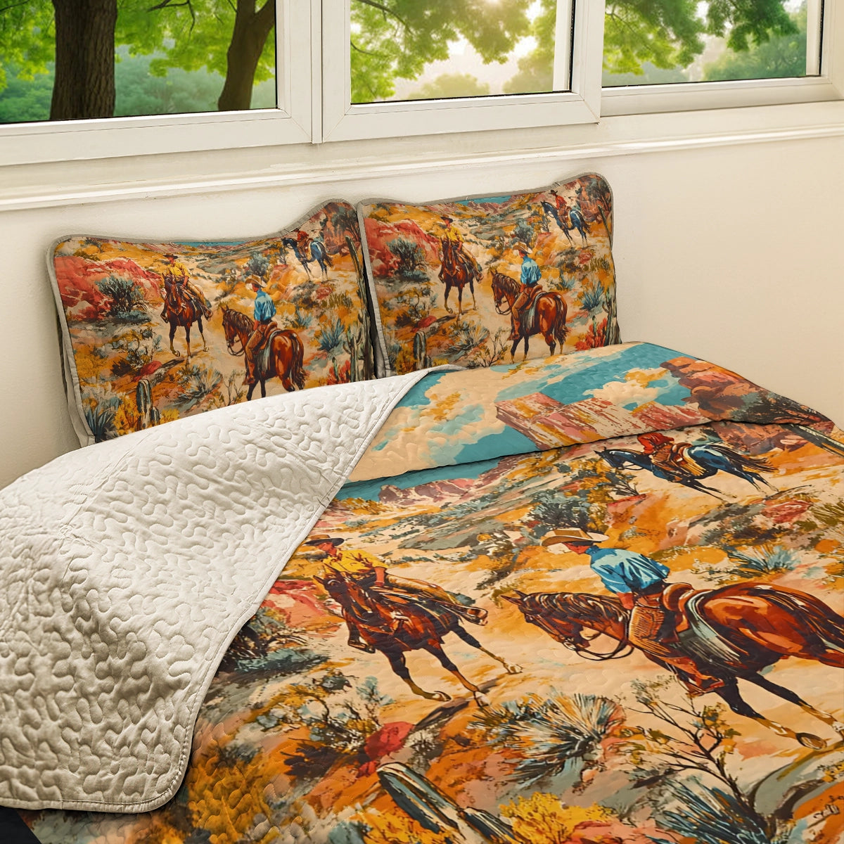 Shineful All Season Quilt 3-teiliges Set Desert Trails Cowboy