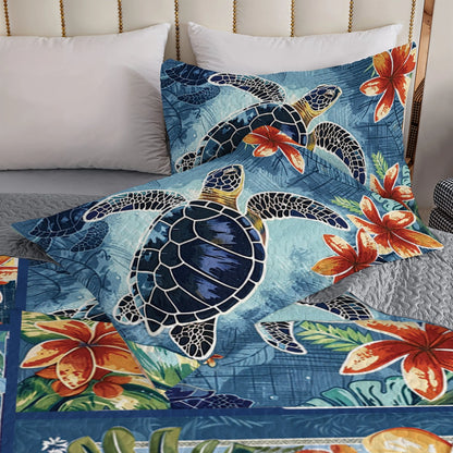 Shineful All Season Quilt 3-Piece Set Sea Turtle Ocean Dreams