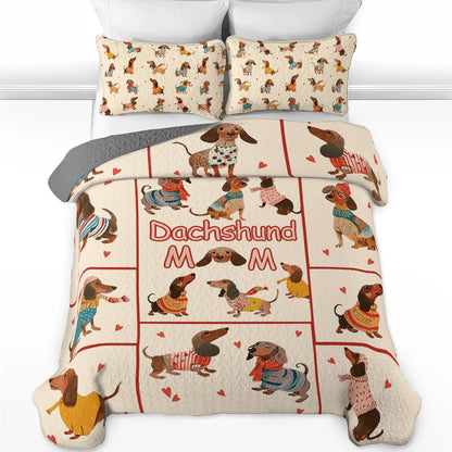 Shineful All Season Quilt 3-Piece Set Dachshund Doodles