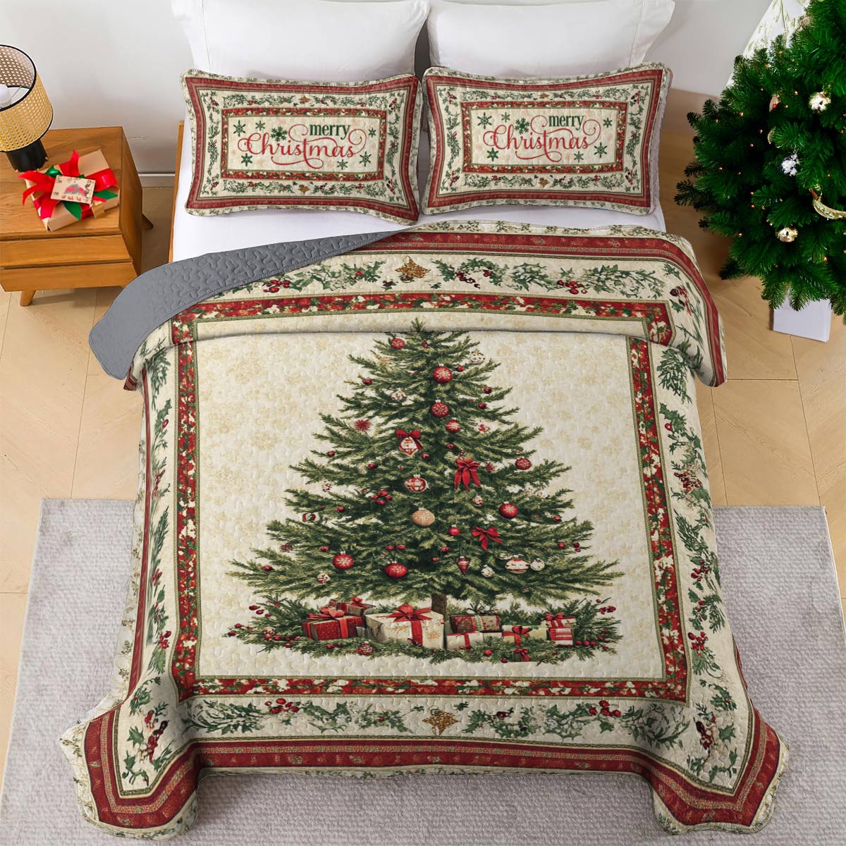 Shineful All Season Quilt 3-Piece Set Christmas Elegance