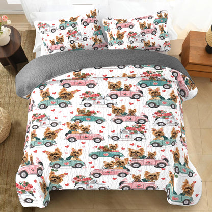 Shineful All Season Quilt 3-Piece Set Yorkie Joyride