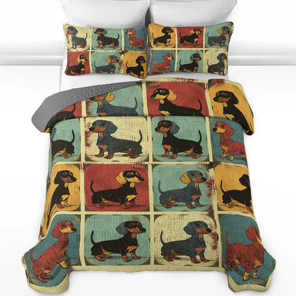 Shineful All Season Quilt 3-Piece Set Vintage Dachshund Gallery