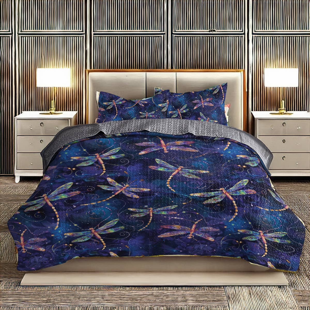 Shineful All Season Quilt 3-Piece Set Dream Dragonfly