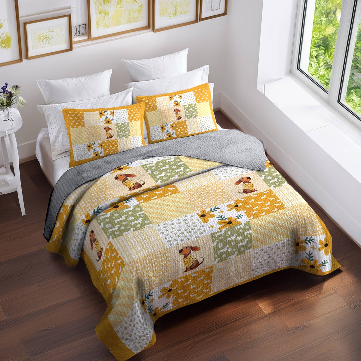 Shineful All Season Quilt 3-Piece Set Sunny Paws