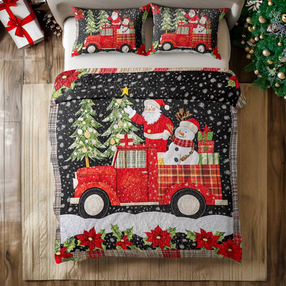 Shineful All Season Quilt 3-Piece Set Santa Claus