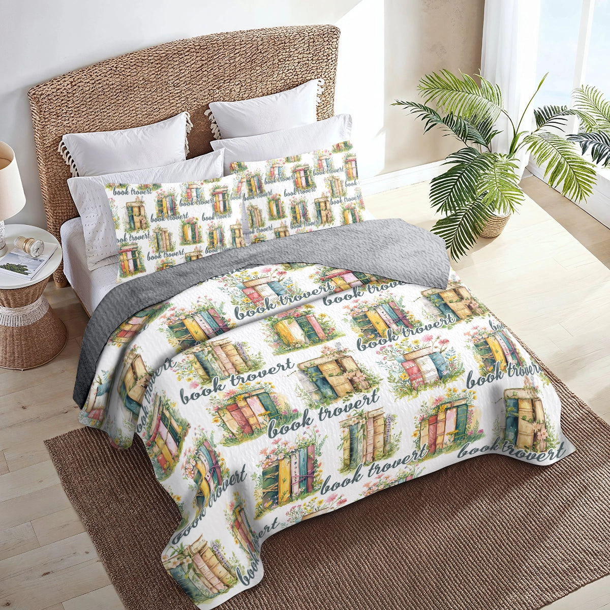 Shineful All Season Quilt 3-Piece Set Reading Booktrovert