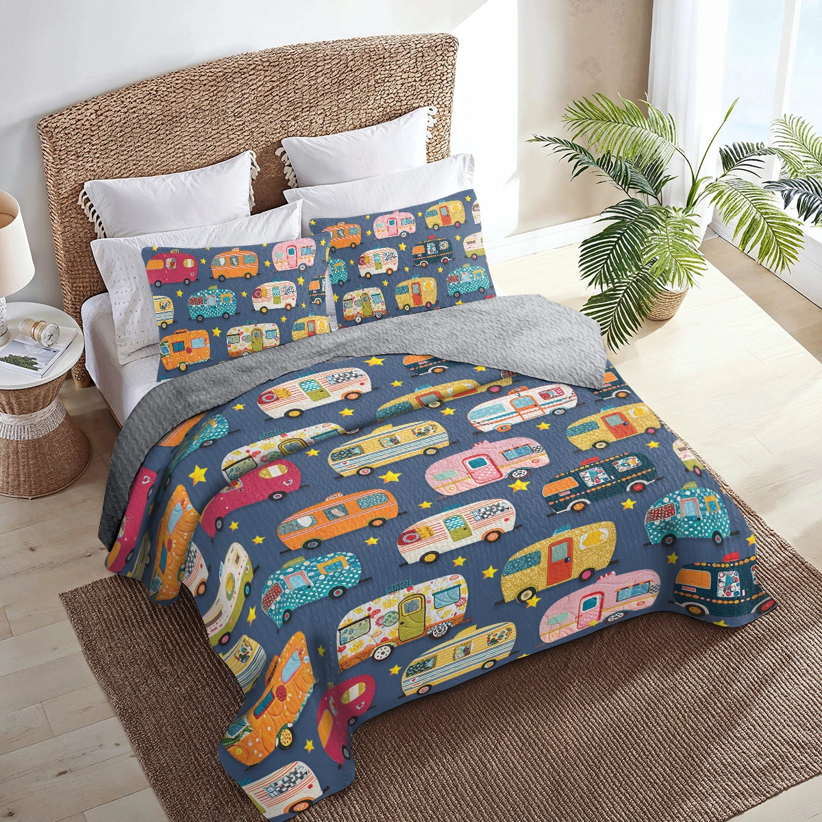 Shineful All Season Quilt 3-Piece Set Retro Camper