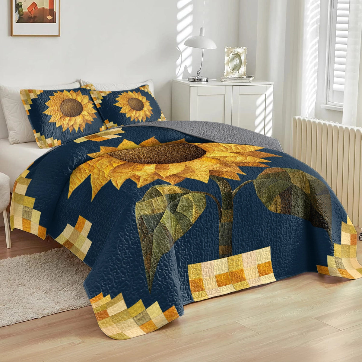 Shineful All Season Quilt 3-Piece Set Sunflower Dreams