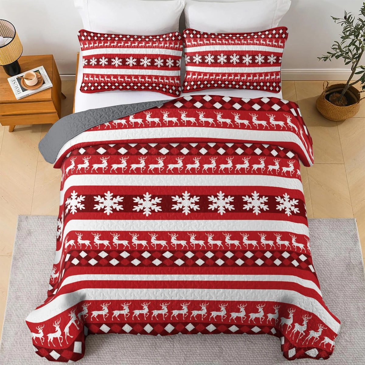 Shineful All Season Quilt 3-Piece Set - Christmas Cozy