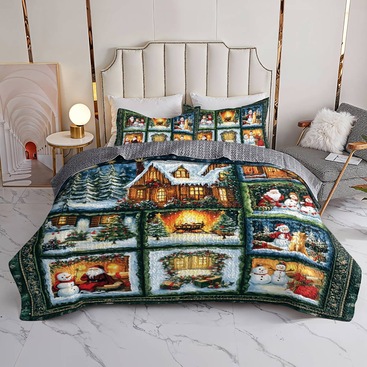 Shineful All Season Quilt 3-Piece Set Christmas Eve