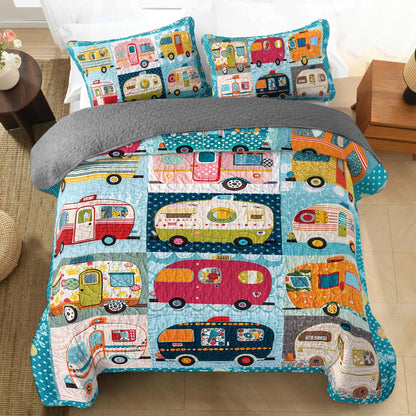 Shineful All Season Quilt 3-Piece Set Vintage Camper