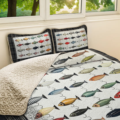 Shineful All Season Quilt 3-Piece Set Fish Frenzy