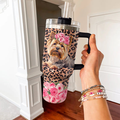 Shineful Tumbler Leopard Yorkie Bliss