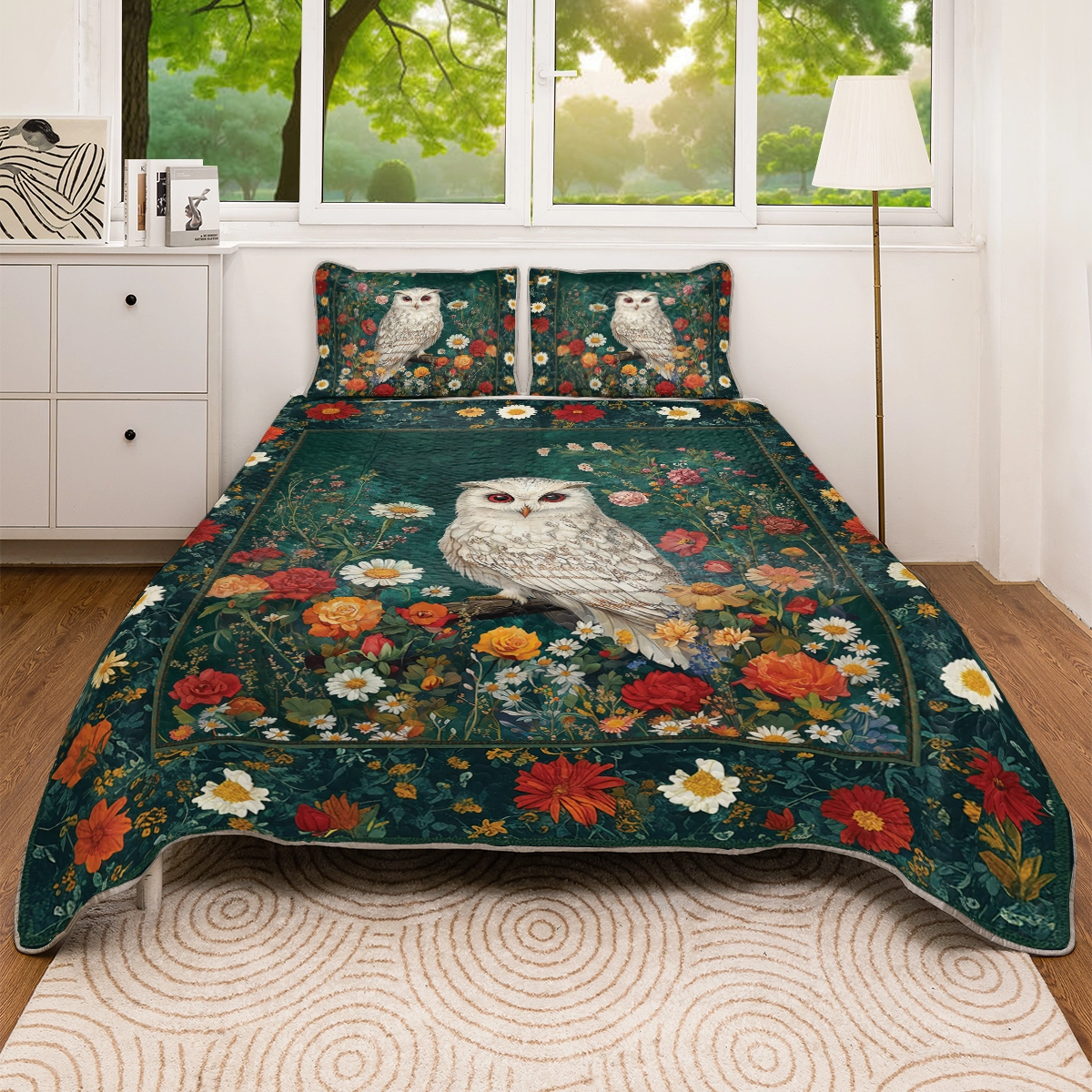 Shineful All Season Quilt 3-Piece Set - Enchanted Owl Garden