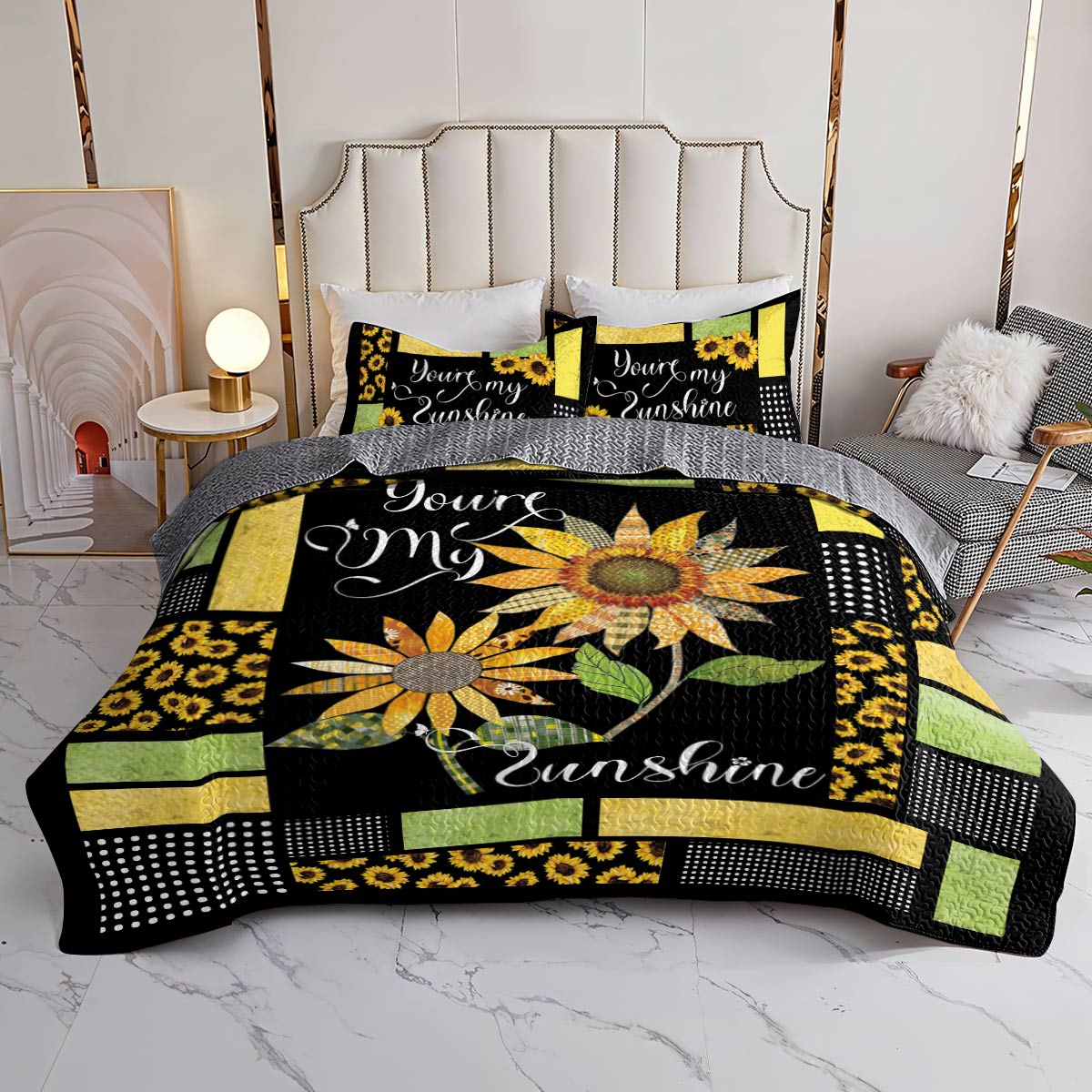 Shineful All Season Quilt 3-Piece Set You're My Sunshine