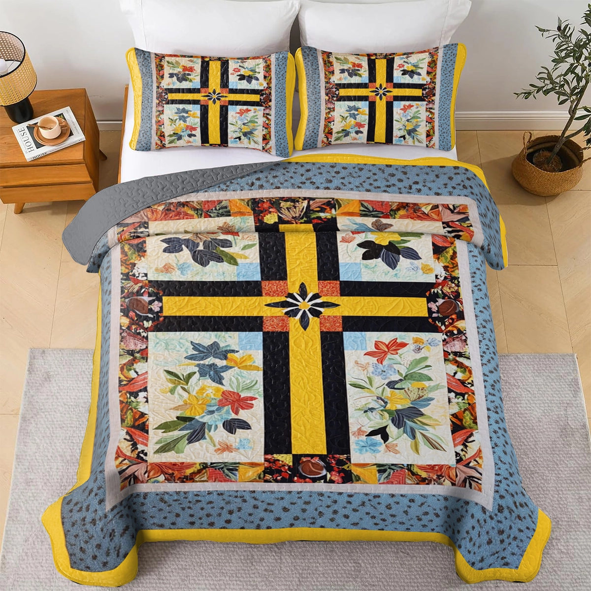 Shineful All Season Quilt 3-Piece Set God Sunny Blooms