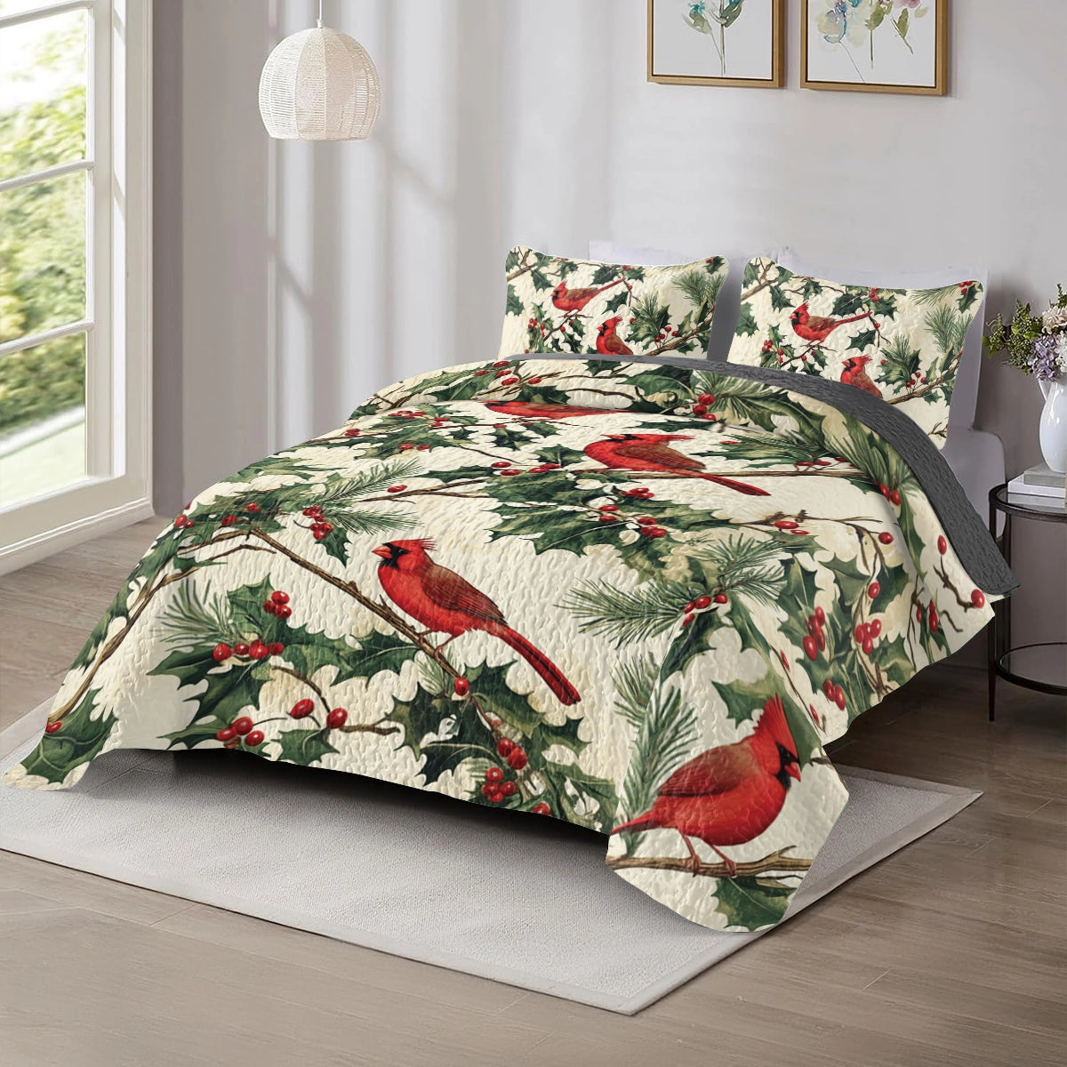 Shineful All Season Quilt 3-Piece Set Cardinal Bliss