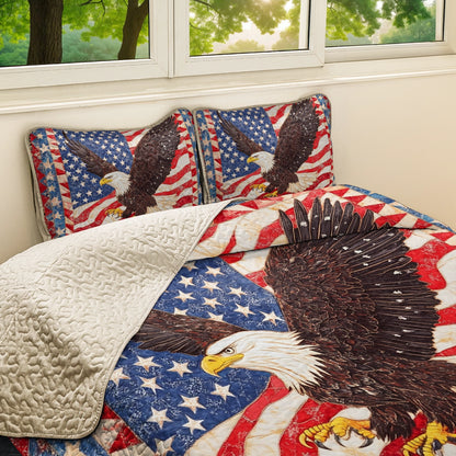 Shineful All Season Quilt 3-Piece Set Freedom Soars American