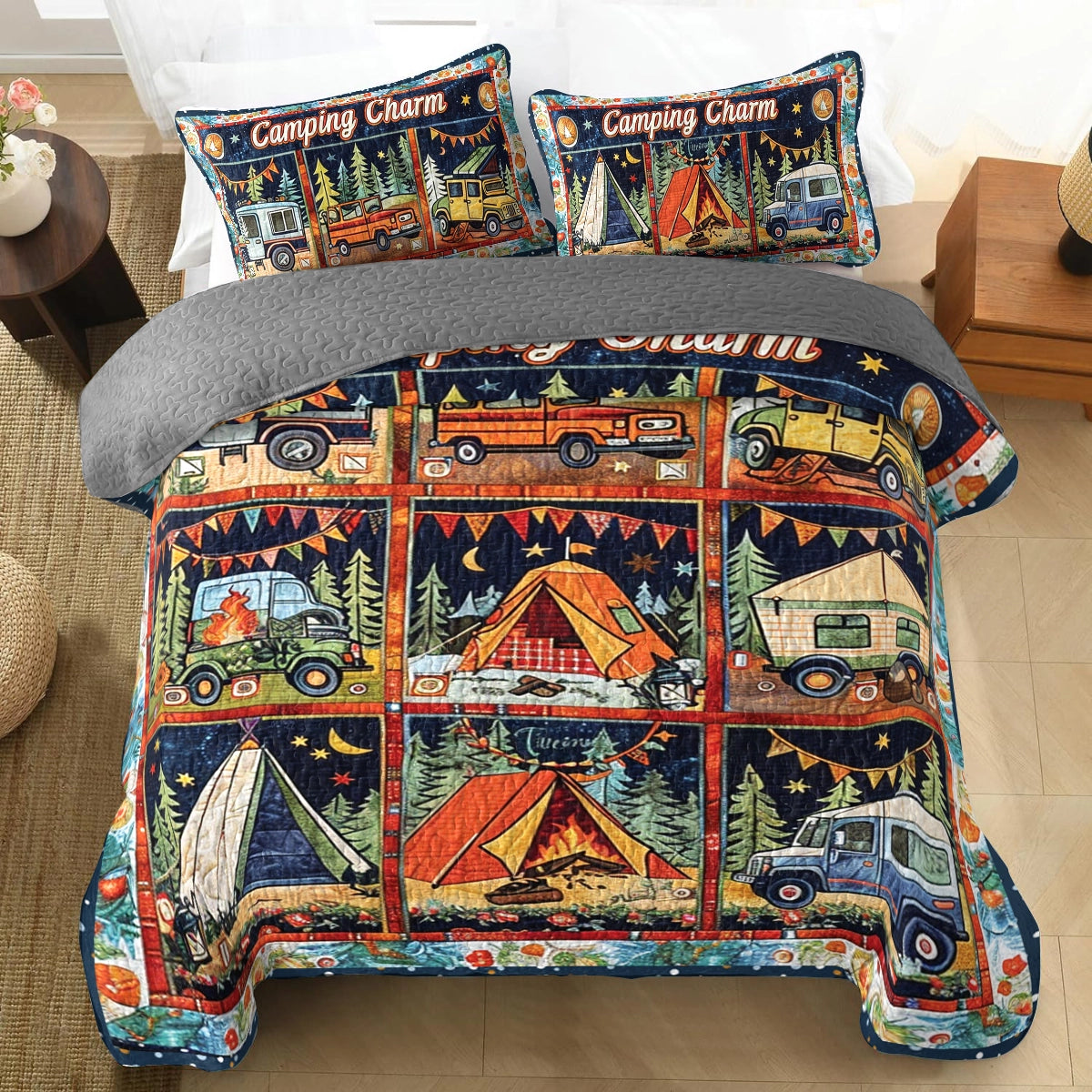 Shineful All Season Quilt 3-Piece Set Camping Charm