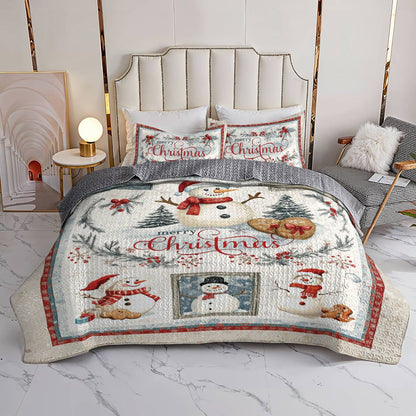 Shineful All Season Quilt 3-Piece Set Snowy Christmas