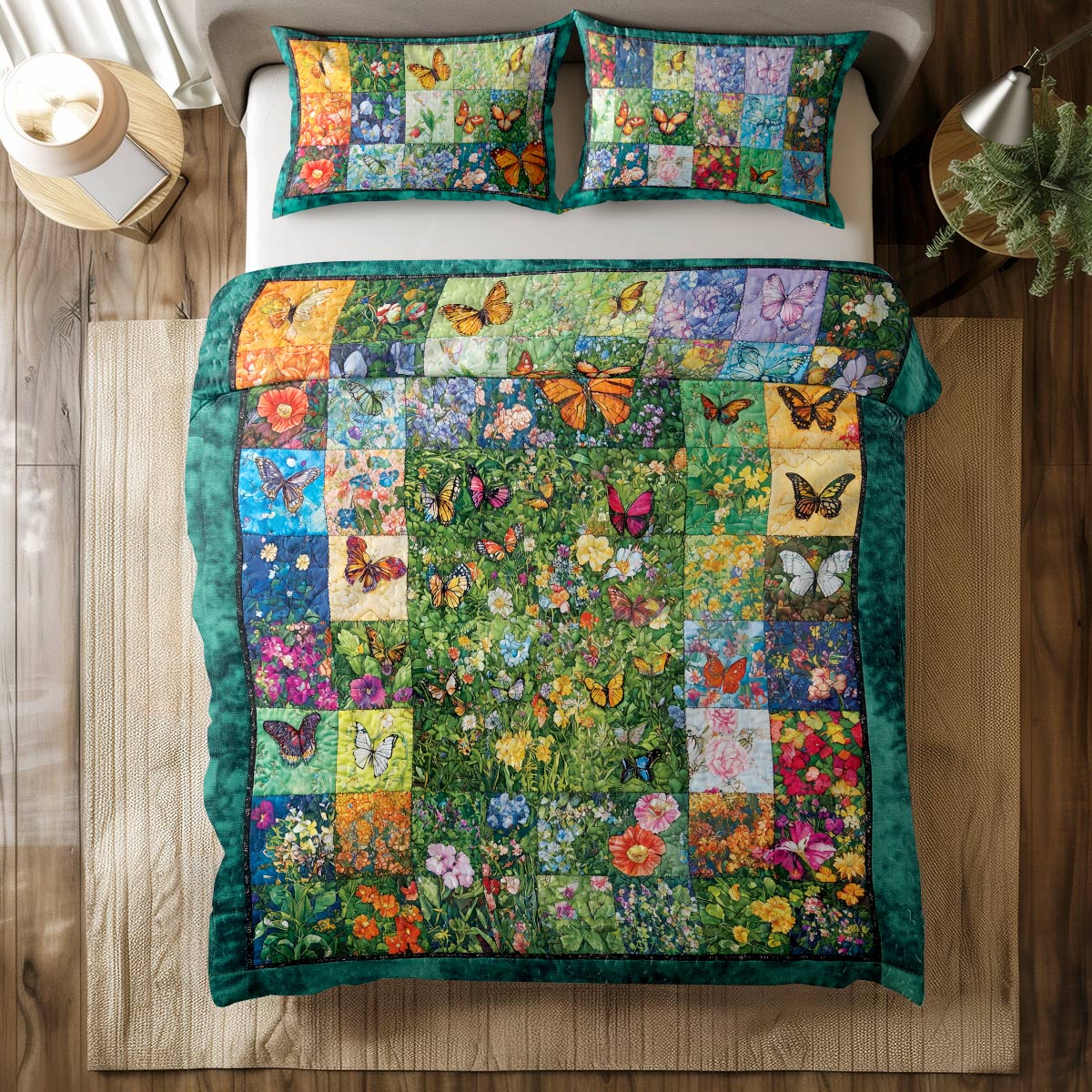 Shineful All Season Quilt 3-Piece Set Butterfly Haven