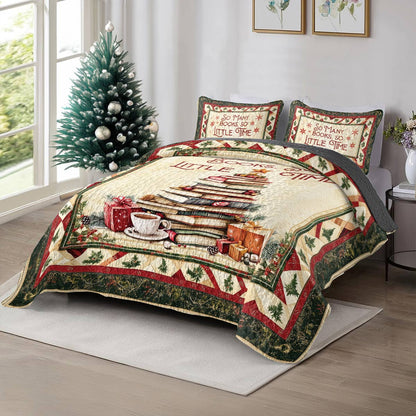 Shineful All Season Quilt 3-teiliges Set Buchliebhaber-Weihnachten