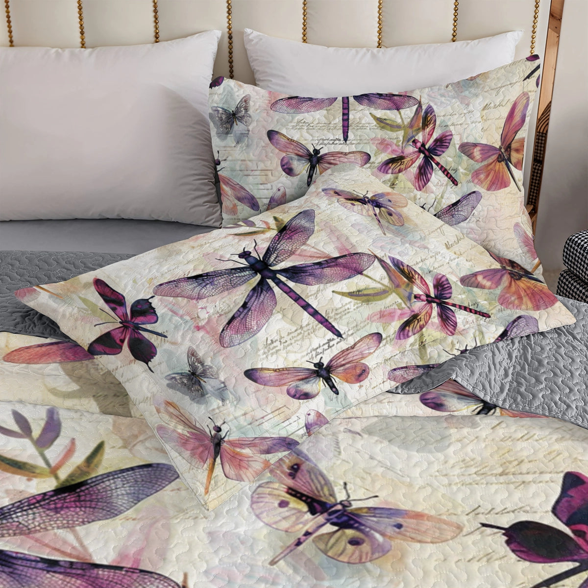 Shineful All Season Quilt 3-Piece Set Dragonfly Dreams