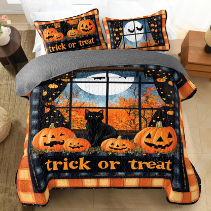 Shineful All Season Quilt 3-Piece Set Halloween Midnight Mischief