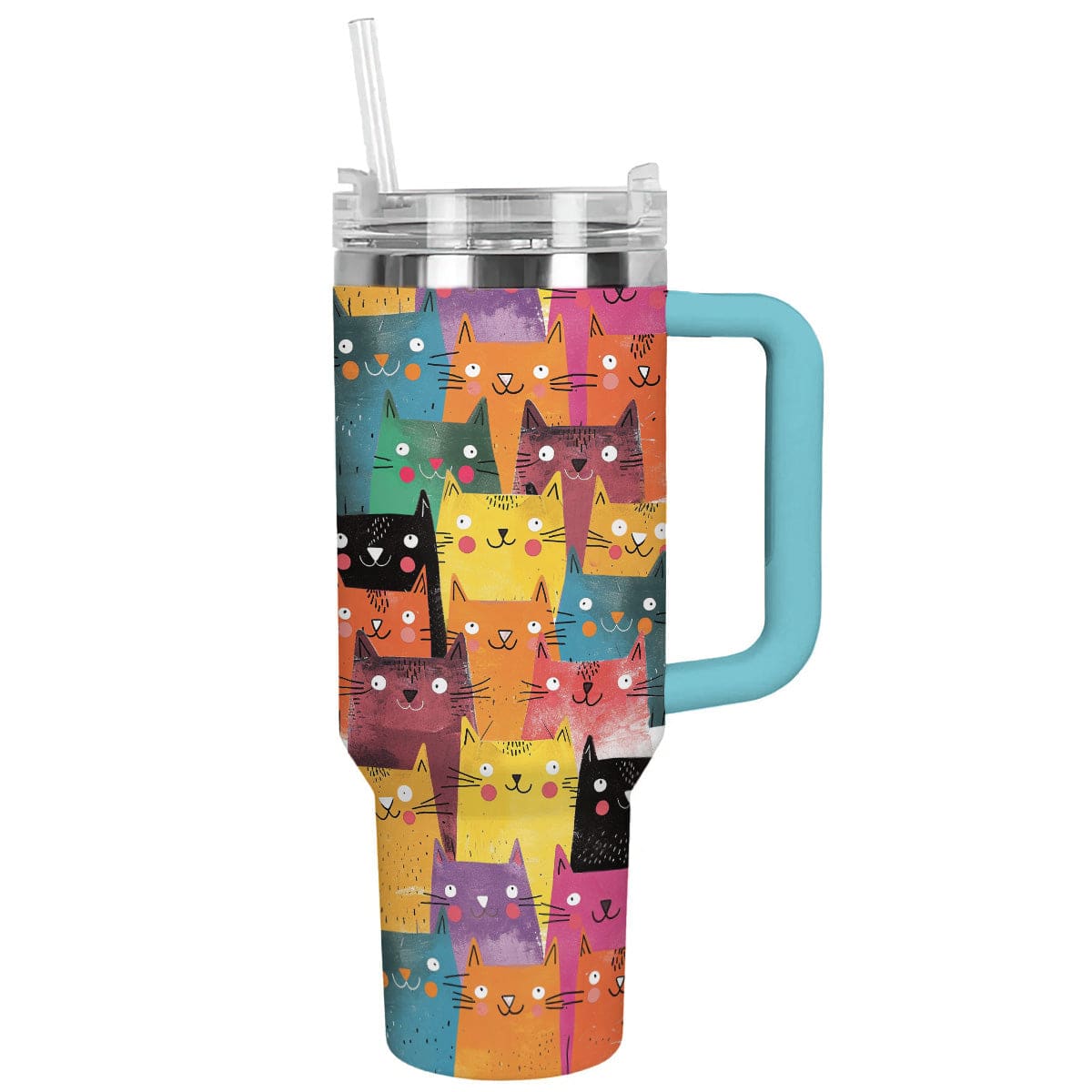 Cat Shineful™ Tumbler Happy Cats Nl09 Sky Blue 40Oz