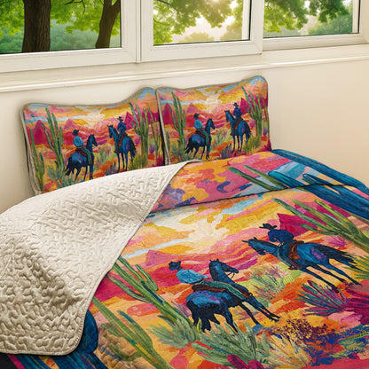 Shineful All Season Quilt 3-Piece Set Southwestern Sky Cowboy