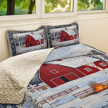 Shineful All Season Quilt 3-Piece Set Cozy Cabin Nights Christmas