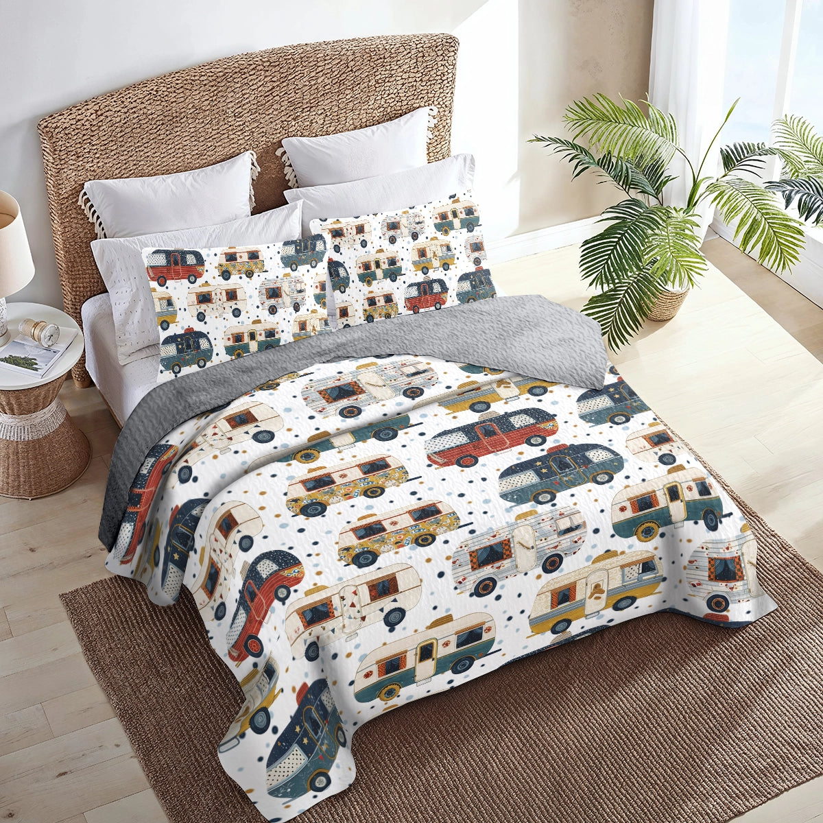 Shineful All Season Quilt 3-Piece Set Love Vintage Camper