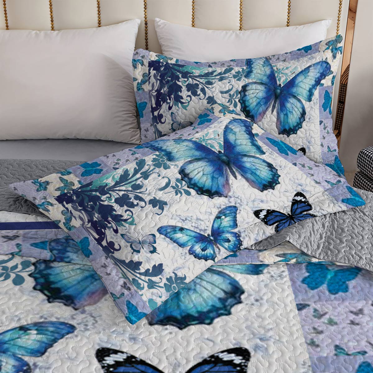 Shineful All Season Quilt 3-teiliges Set Butterfly Elegance Quilt 