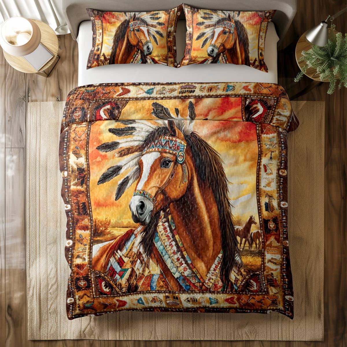 Shineful All Season Quilt 3-Piece Set Spirit Horse