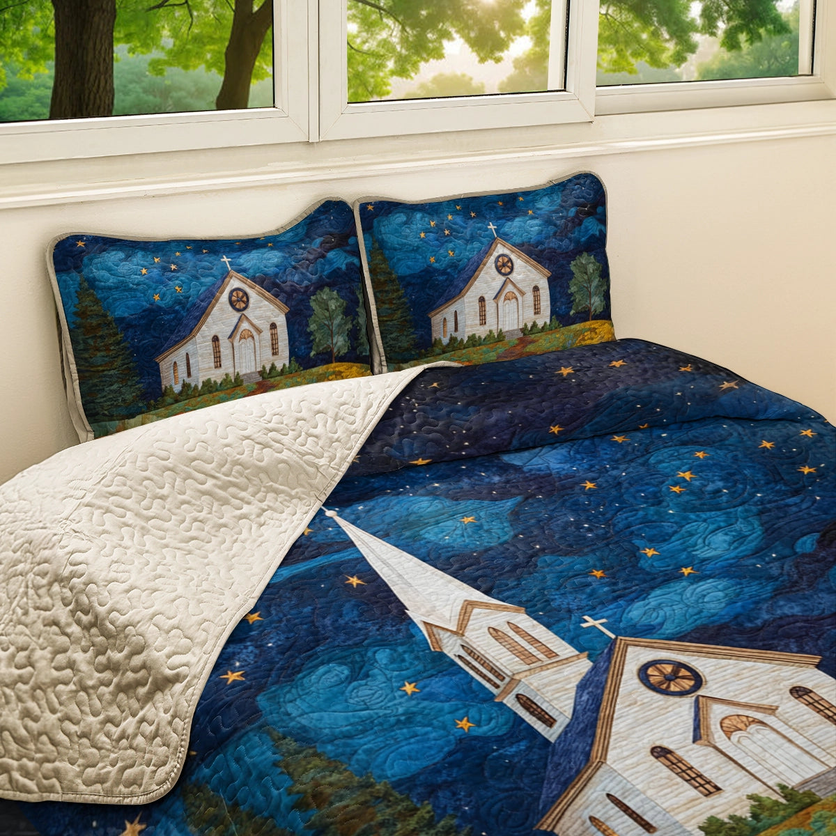 Shineful All Season Quilt 3-Piece Set God Starlight Sanctuary