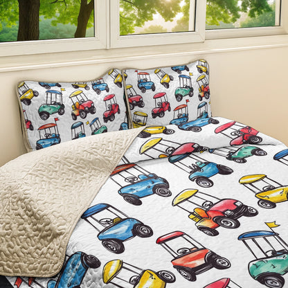 Shineful All Season Quilt 3-Piece Set Golf Cart Getaway